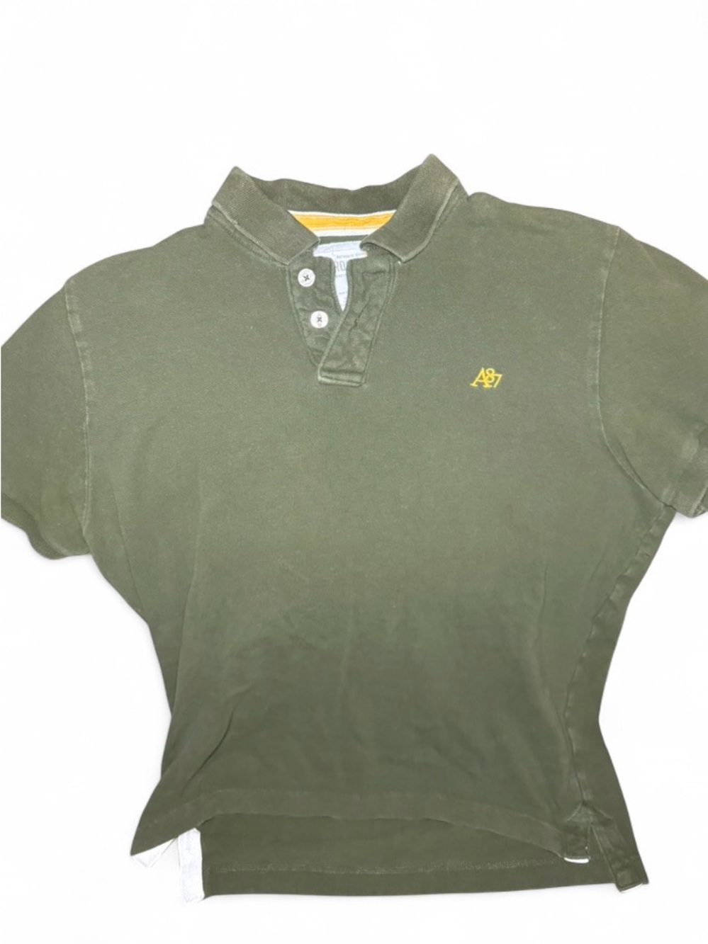 Aeropostale y2K Men’s Olive Green Polo Shirt Embroidered A87 Logo Size L